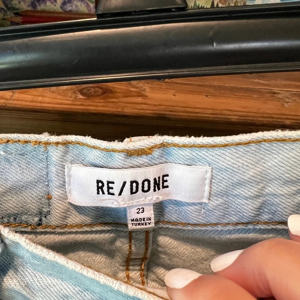 Re/Done 90s high rise loose jeans in bleach destroy size 23 - Picture 10 of 15